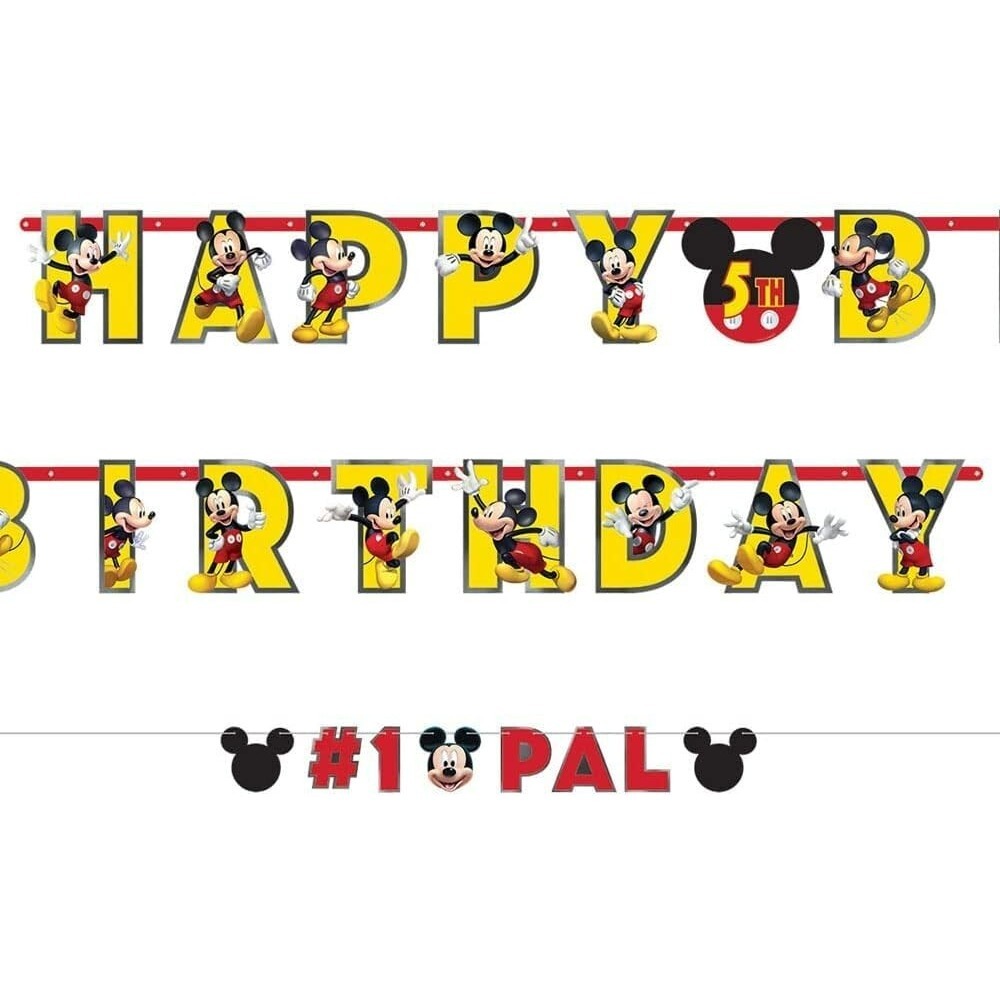 MICKEY MOUSE Forever JUMBO‎ LETTER BANNER KIT ~ Birthday Party Supplies Disney